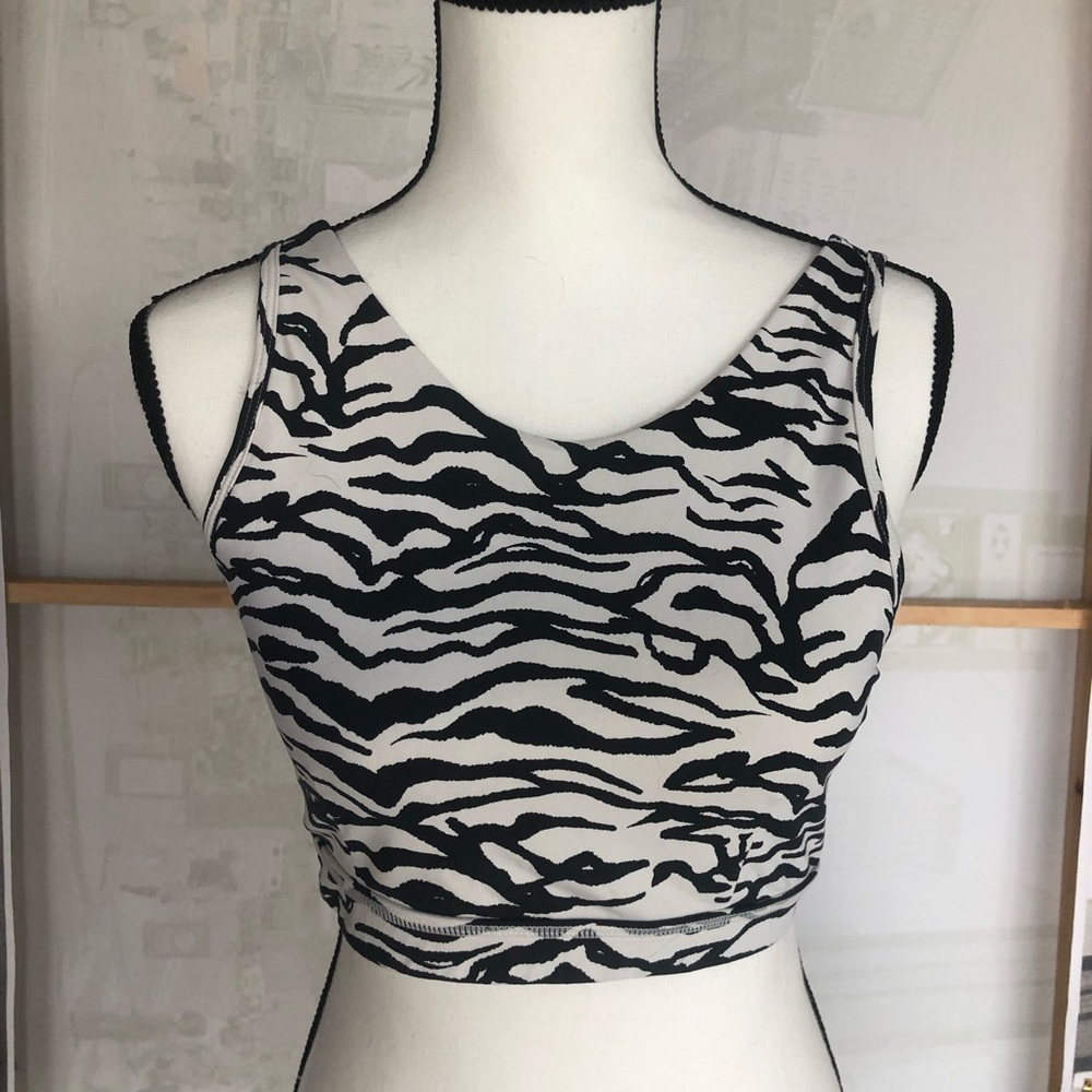 Zebra Striped Sports Bra